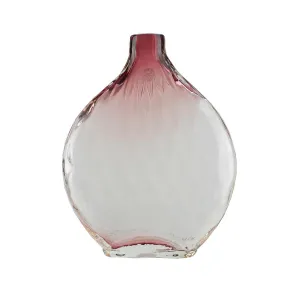 11.5" Disc Shaped Transparent Plum Purple OmbrÃƒÂ© Hand Blown Glass Vase