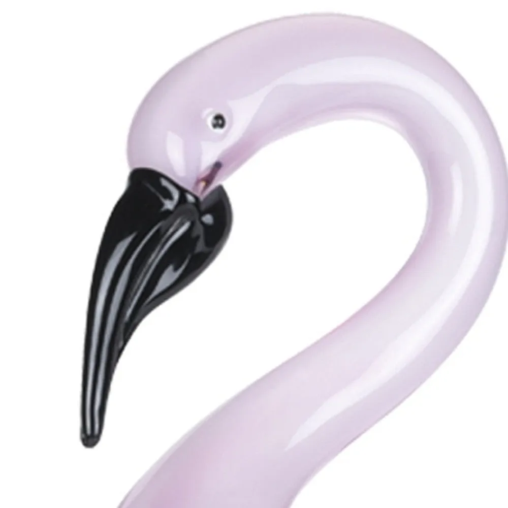 13 Mouth Blown Pink Flamingo Art Glass By Homeroots
