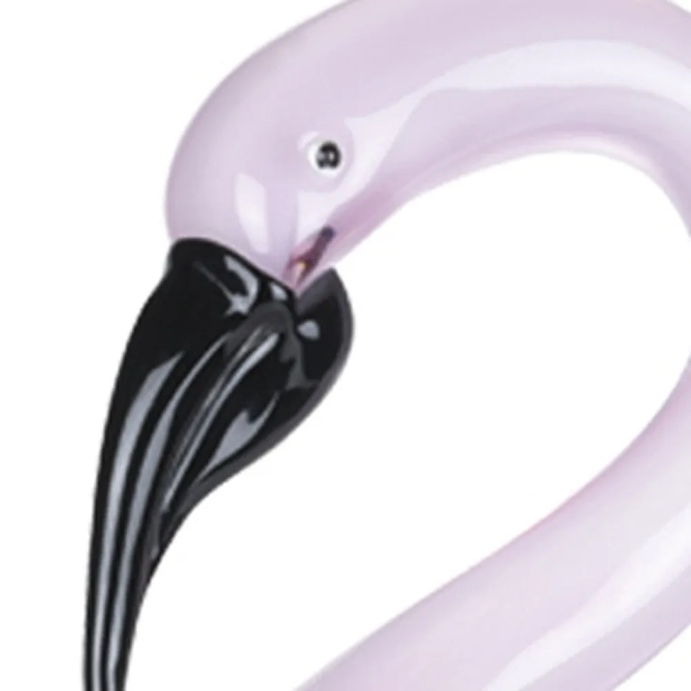 13 Mouth Blown Pink Flamingo Art Glass By Homeroots
