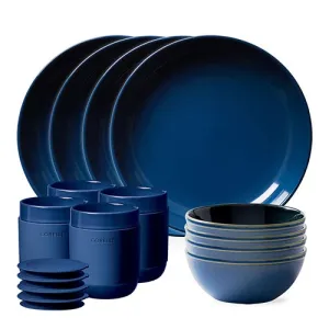 16pc Stoneware Dinnerware Set Navy