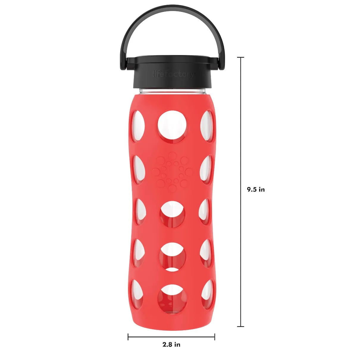 22oz Glass Water Bottle with Silicone Sleeve and Classic Cap