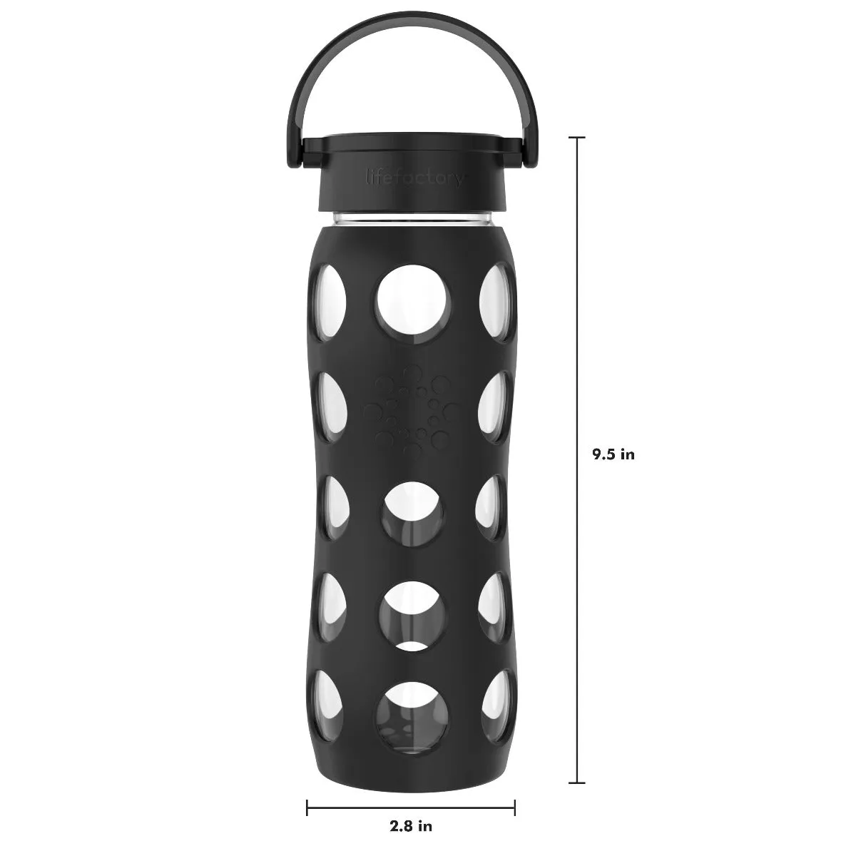 22oz Glass Water Bottle with Silicone Sleeve and Classic Cap