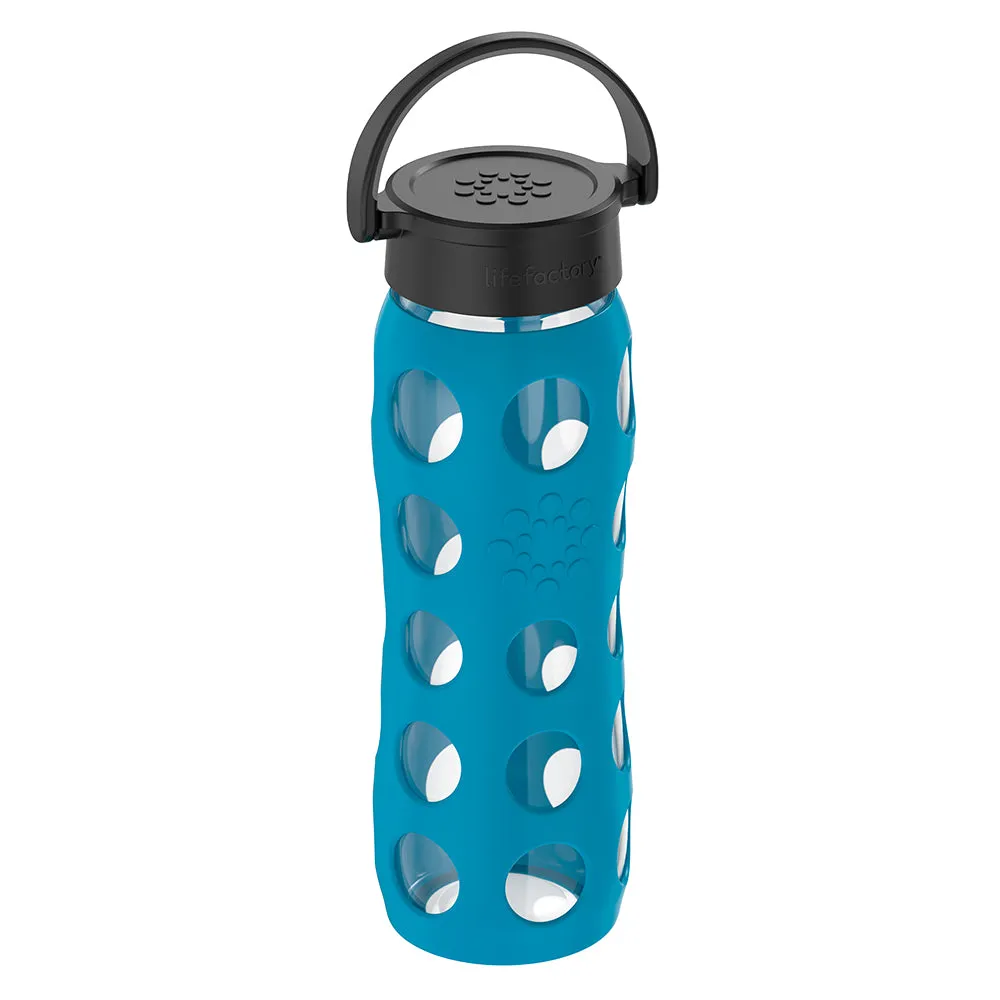 22oz Glass Water Bottle with Silicone Sleeve and Classic Cap