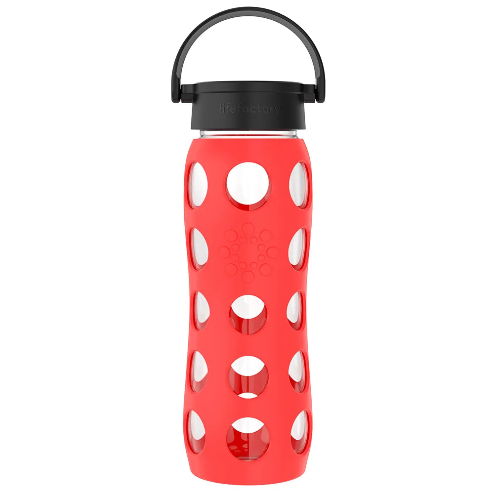 22oz Glass Water Bottle with Silicone Sleeve and Classic Cap