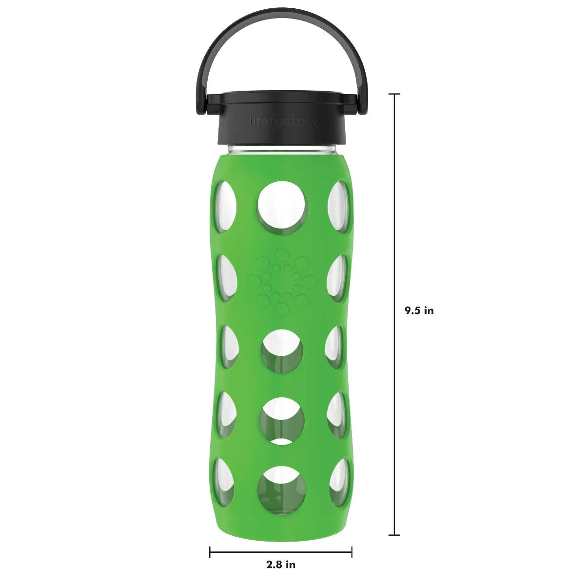 22oz Glass Water Bottle with Silicone Sleeve and Classic Cap