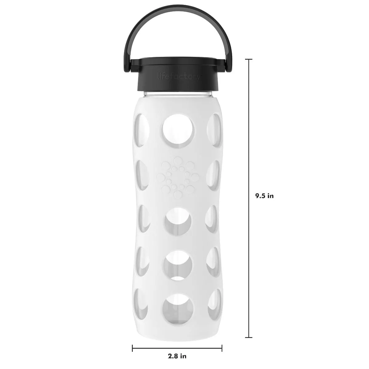 22oz Glass Water Bottle with Silicone Sleeve and Classic Cap