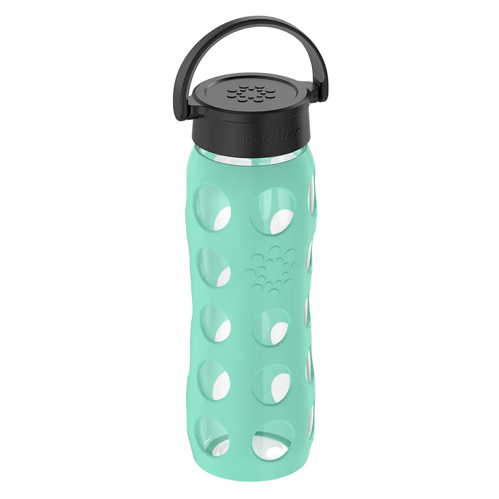 22oz Glass Water Bottle with Silicone Sleeve and Classic Cap