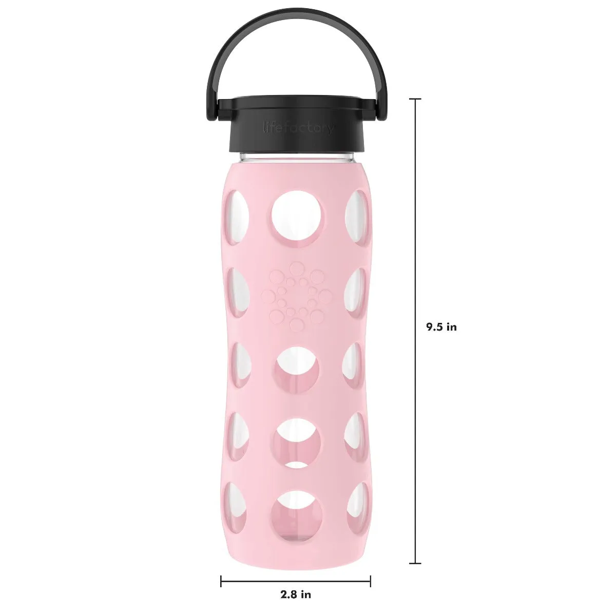 22oz Glass Water Bottle with Silicone Sleeve and Classic Cap
