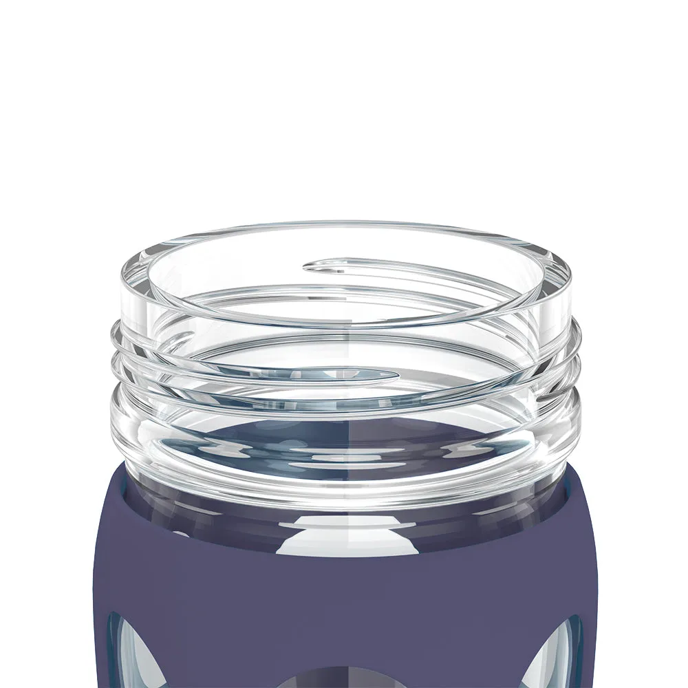 22oz Glass Water Bottle with Silicone Sleeve and Classic Cap
