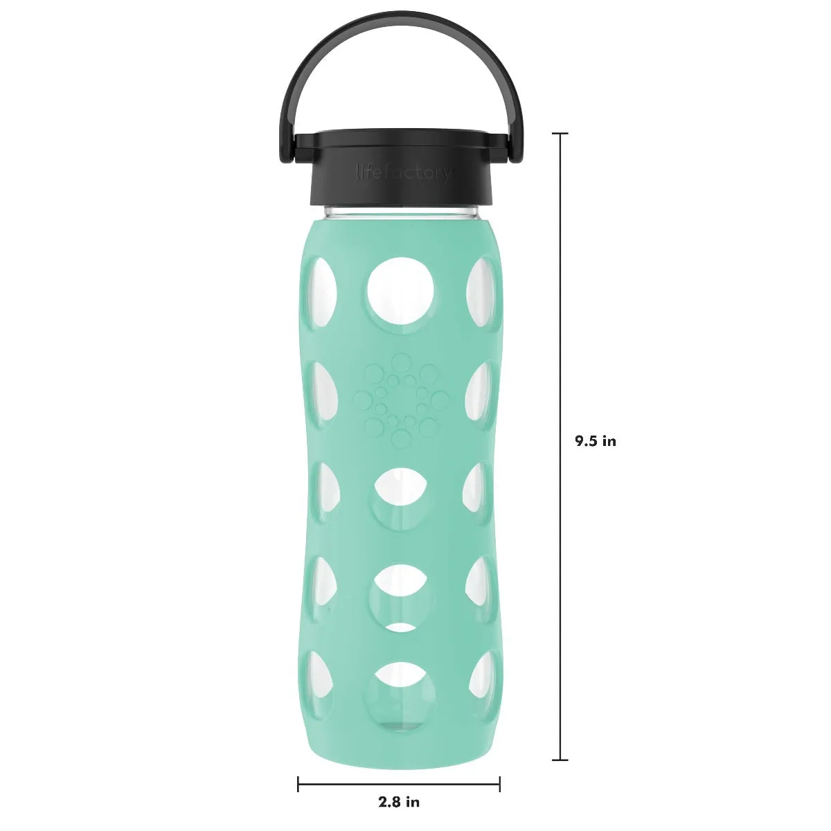 22oz Glass Water Bottle with Silicone Sleeve and Classic Cap