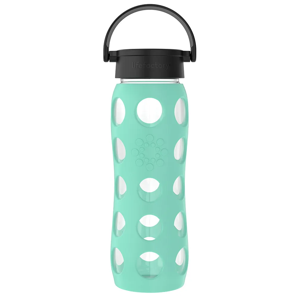 22oz Glass Water Bottle with Silicone Sleeve and Classic Cap