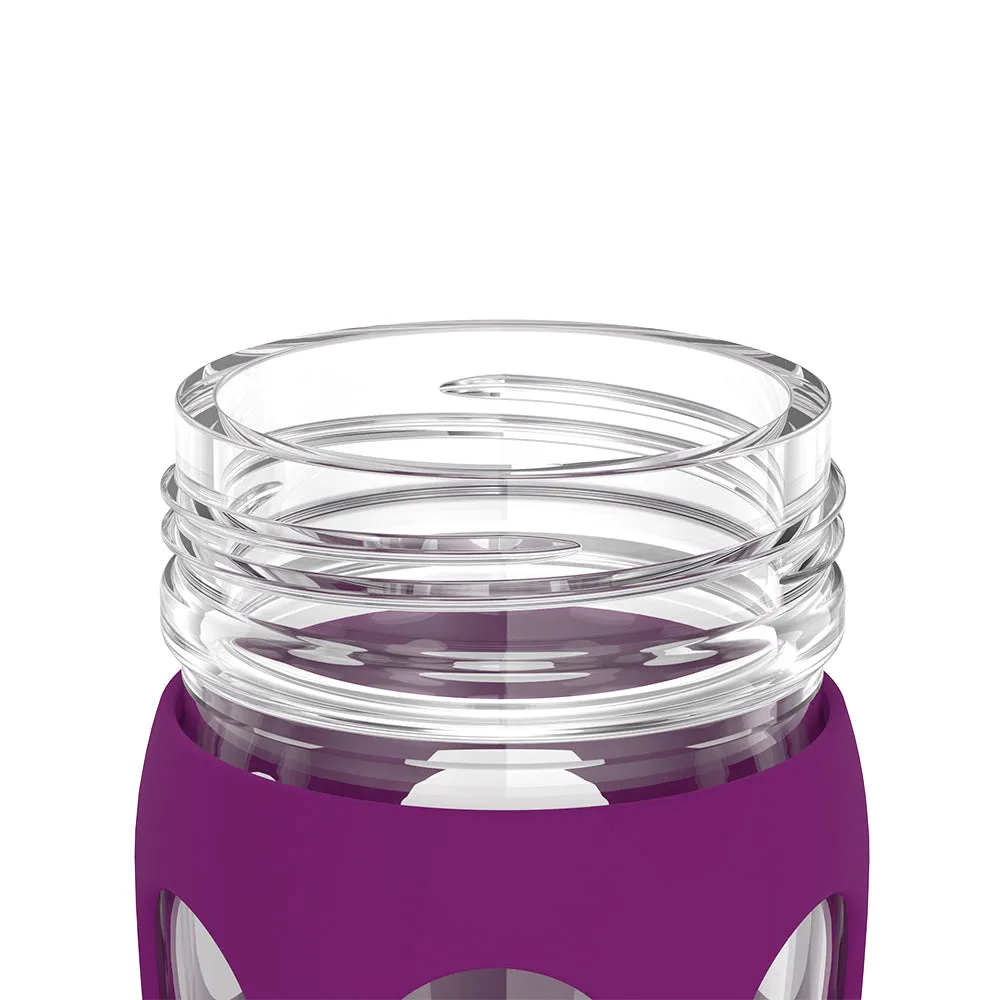 22oz Glass Water Bottle with Silicone Sleeve and Classic Cap