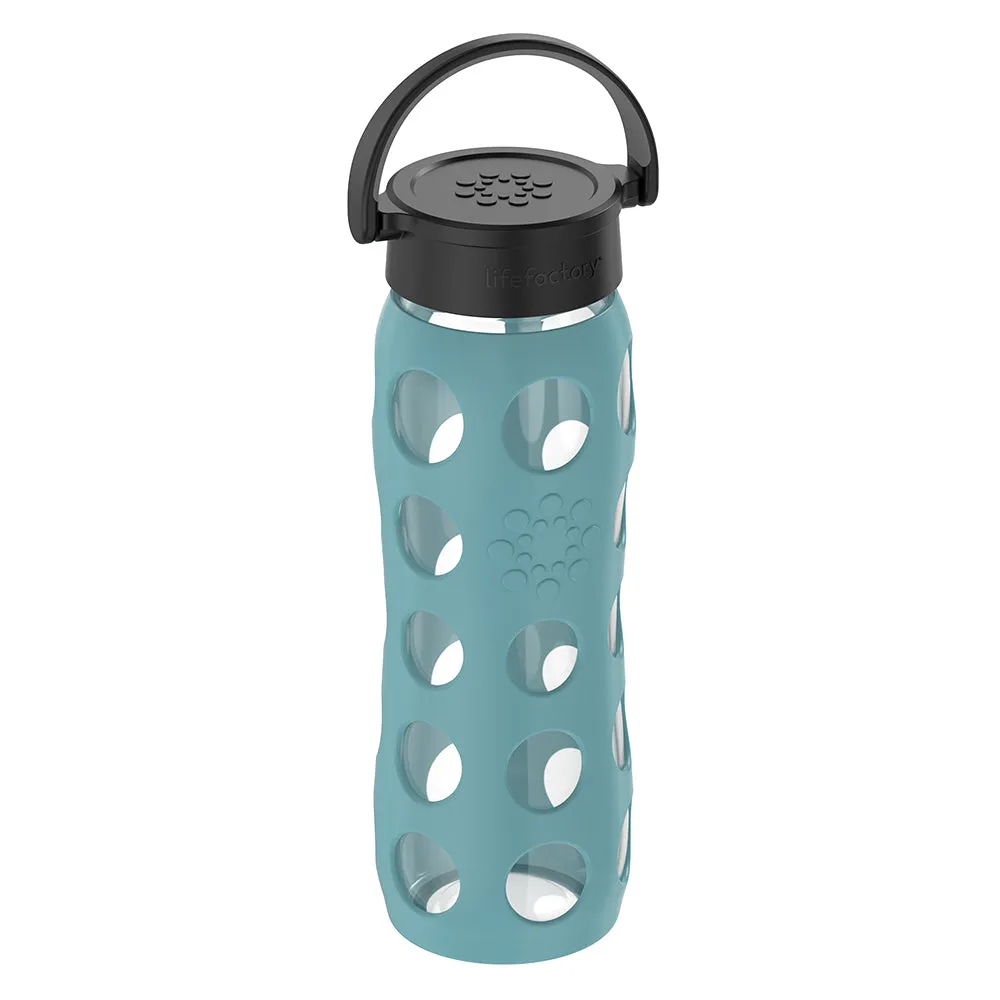 22oz Glass Water Bottle with Silicone Sleeve and Classic Cap
