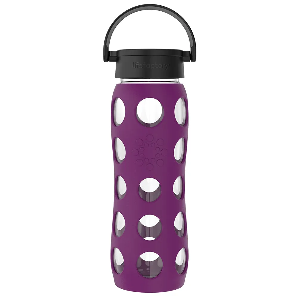 22oz Glass Water Bottle with Silicone Sleeve and Classic Cap