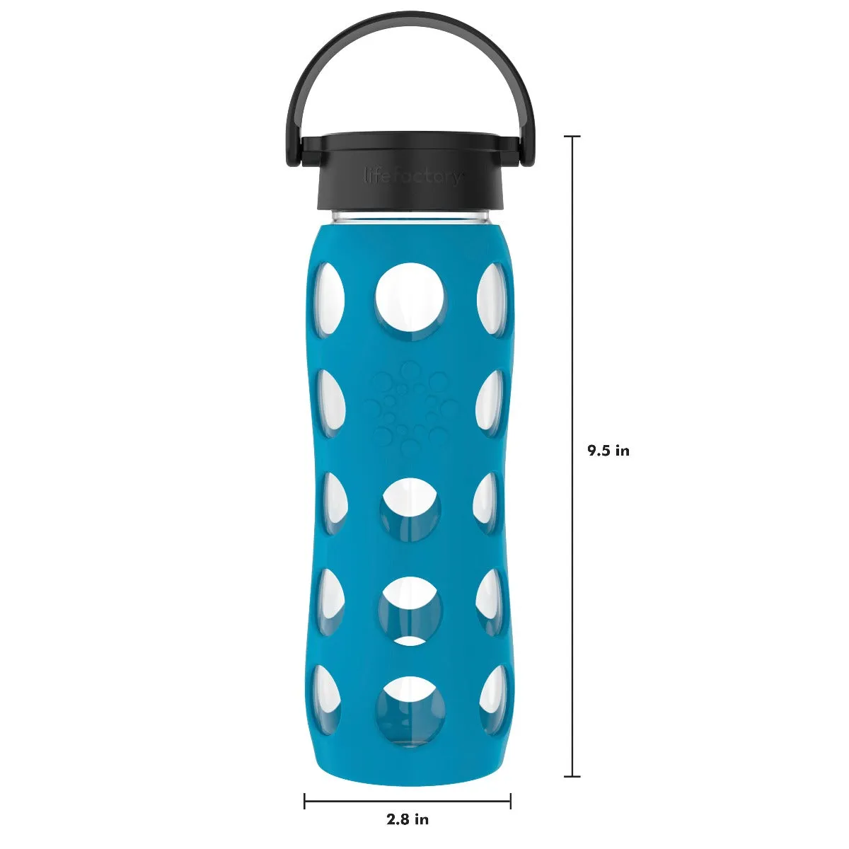 22oz Glass Water Bottle with Silicone Sleeve and Classic Cap