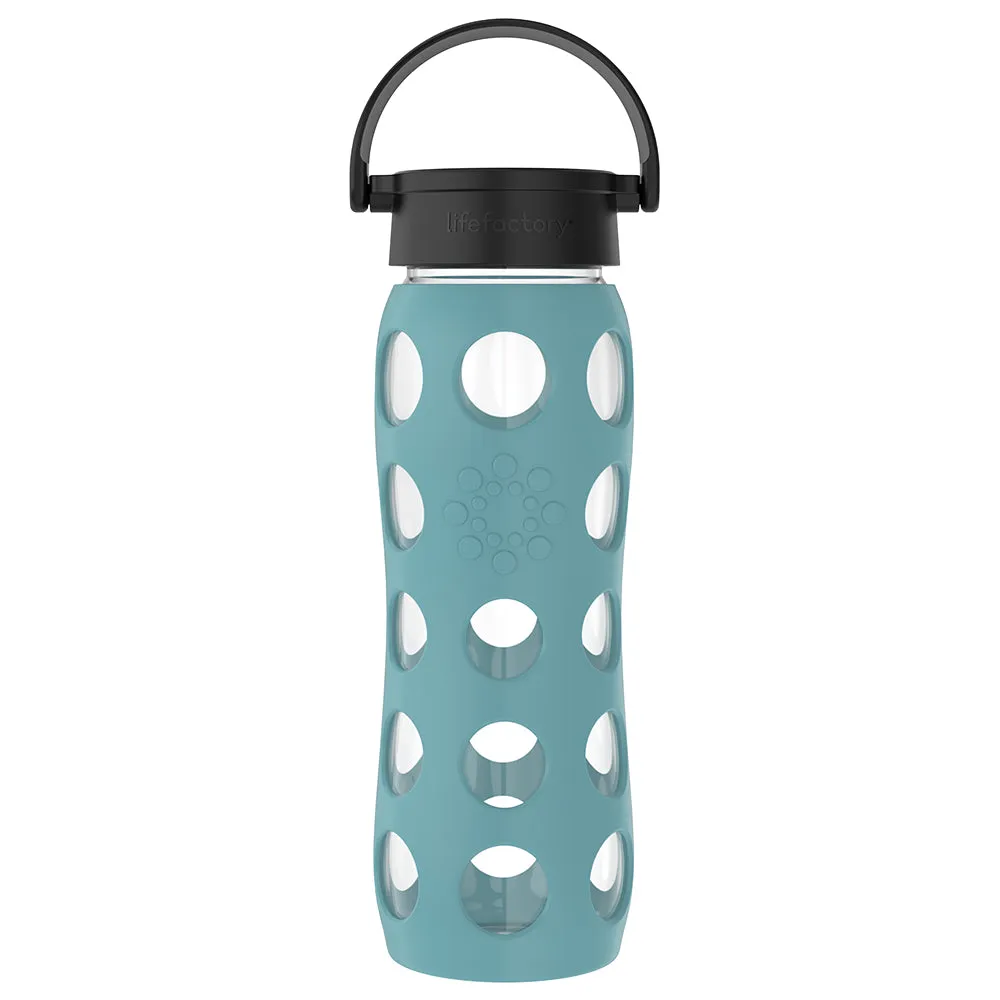 22oz Glass Water Bottle with Silicone Sleeve and Classic Cap