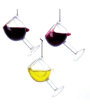 2.5-2.75"GLS Wine Glass Orn 3/Asstd