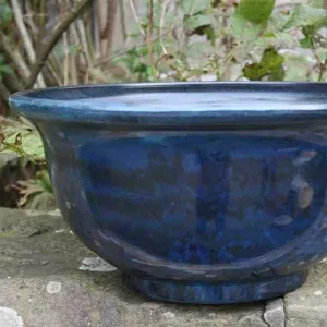 40cm Aegean Bowl Midnight Blue Plant Pot