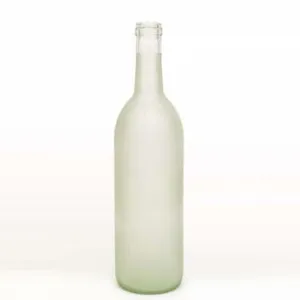 750 ml Clear Frosted Glass Bordeaux Wine Bottles, 12 ct