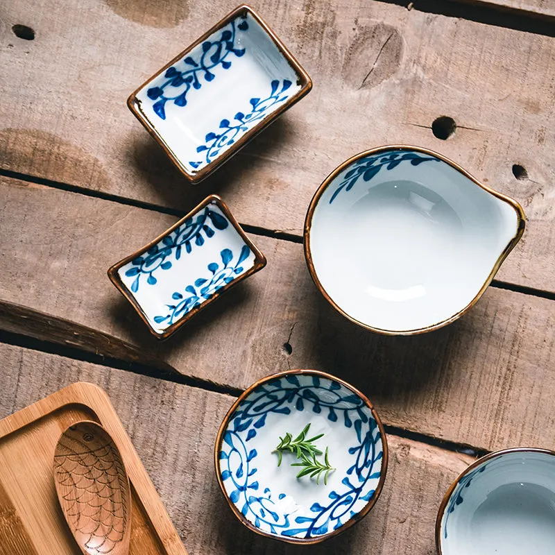 Akari Blue and White Japanese Sauce Dish