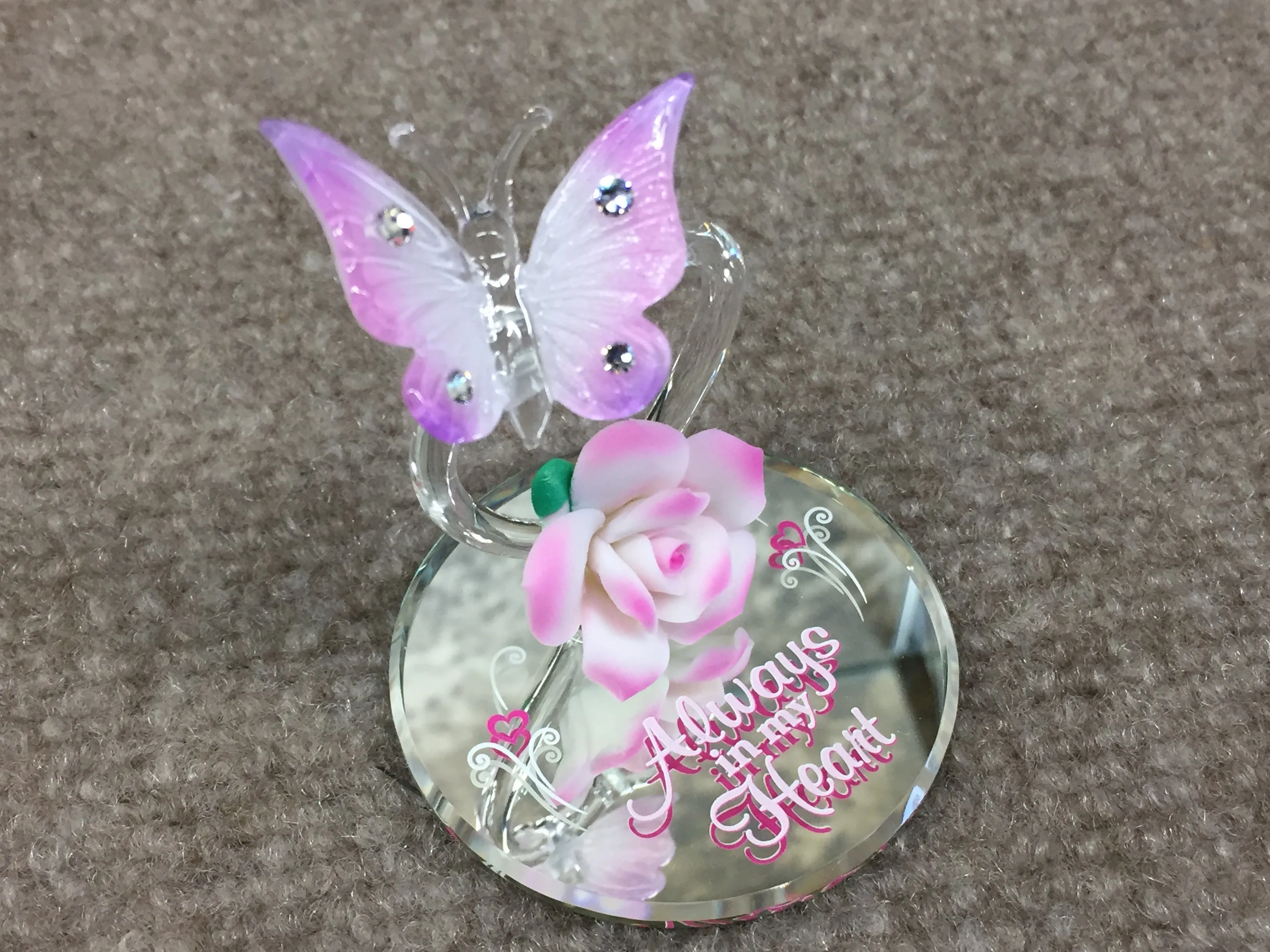 Always In My Heart Butterfly Glass Figurine