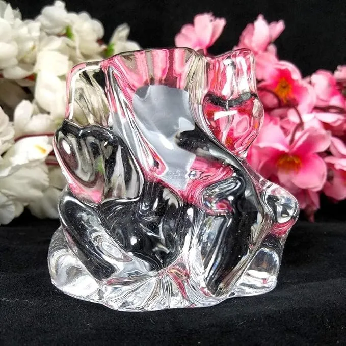 ANJ EKART Crystal Glass Ganesha Idol for Home, Office and Car Dashboard