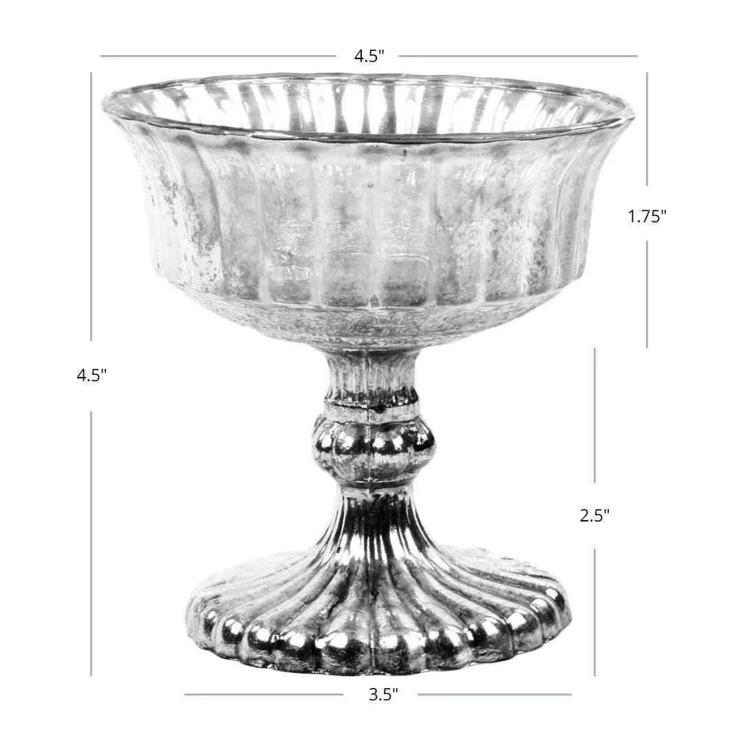 Antique Burnt Gold Glass Compote Vase Flower Bowl Centerpiece