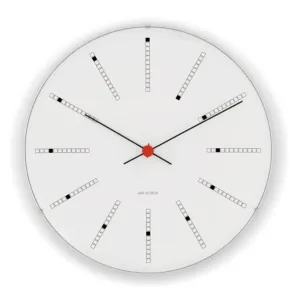 Bankers Wall Clock White/Black/Red