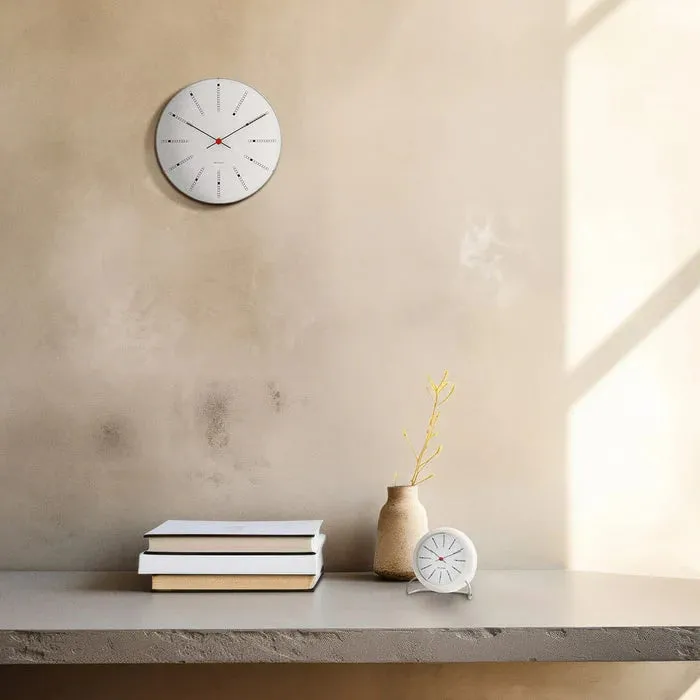 Bankers Wall Clock White/Black/Red