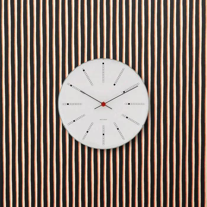Bankers Wall Clock White/Black/Red