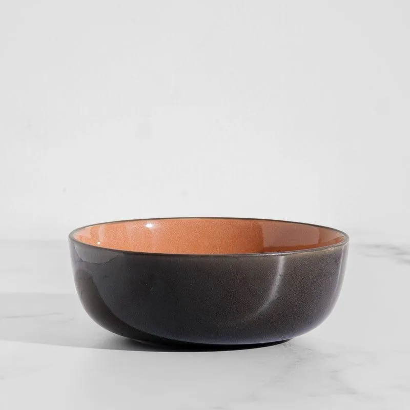 Bella Ceramic Bowl - Coral and Grey