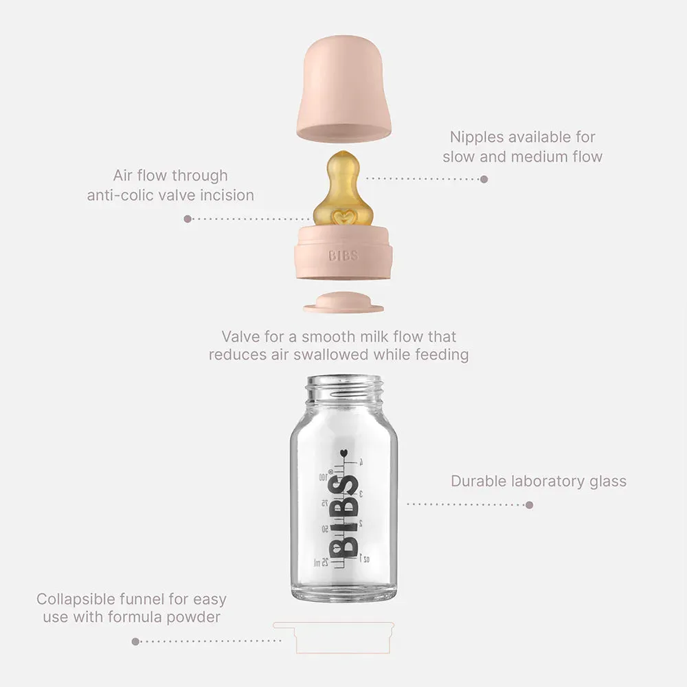 BIBS Baby Glass Bottle Complete Set 225ml | Cloud