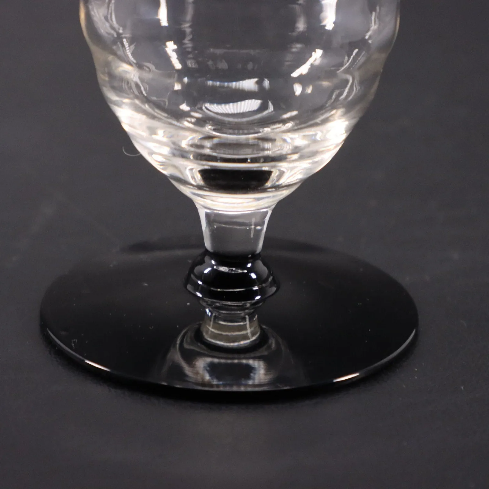 Black Amethyst Based Optic Bowled Iced Tea Glass 5 3/4" Vintage UNK2658