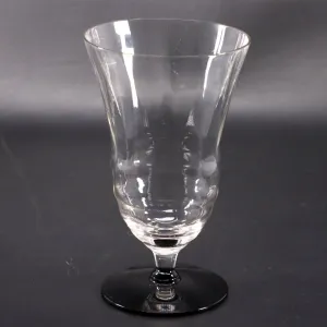 Black Amethyst Based Optic Bowled Iced Tea Glass 5 3/4" Vintage UNK2658