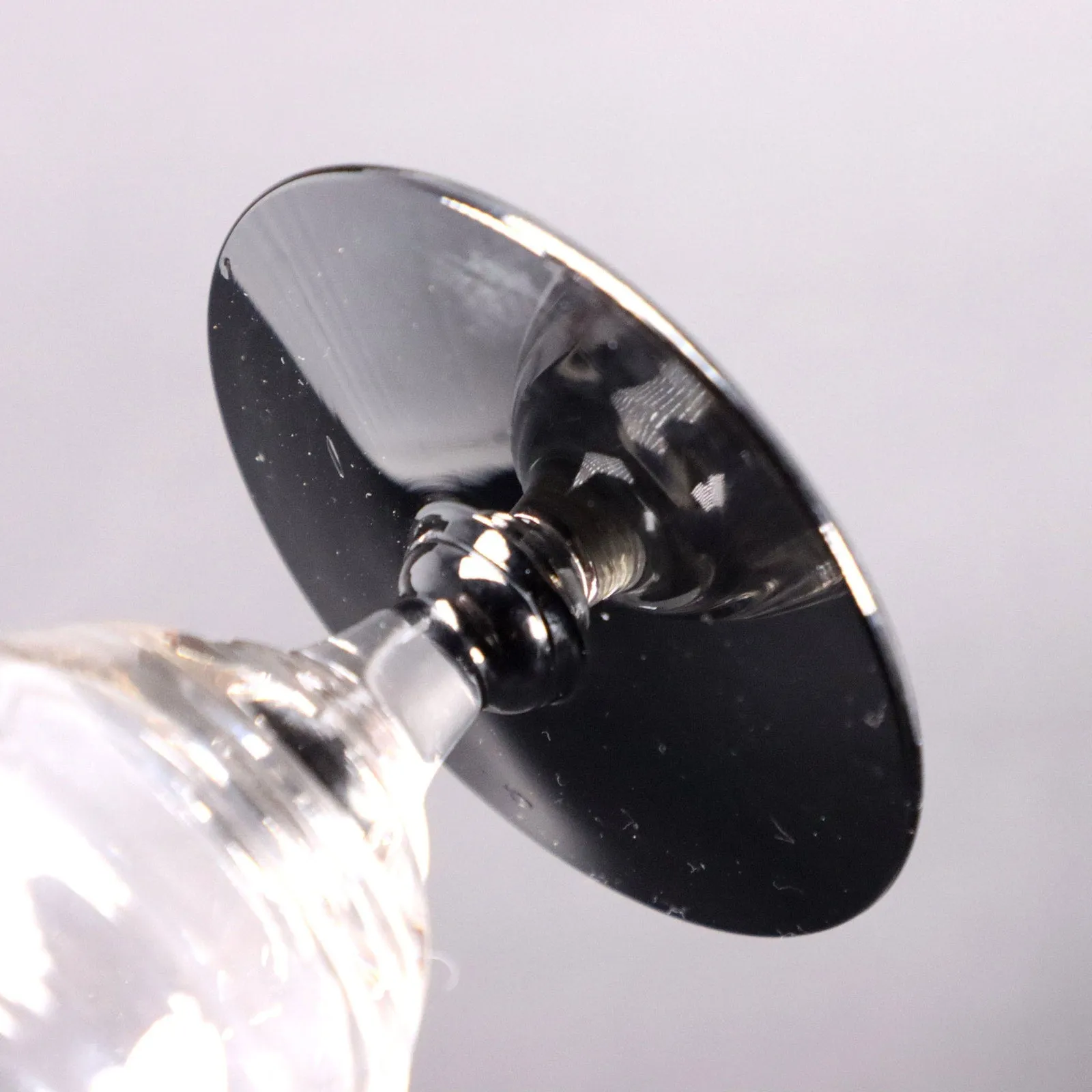 Black Amethyst Based Optic Bowled Iced Tea Glass 5 3/4" Vintage UNK2658