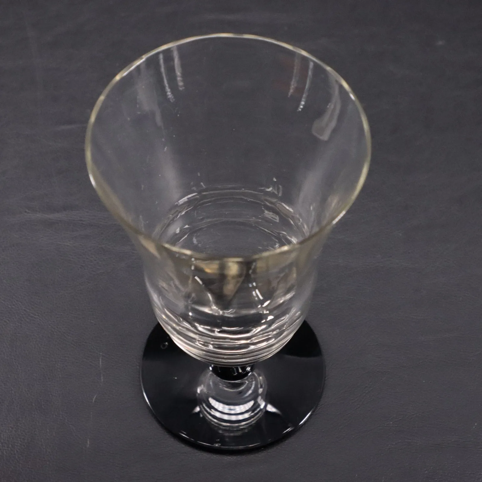 Black Amethyst Based Optic Bowled Iced Tea Glass 5 3/4" Vintage UNK2658