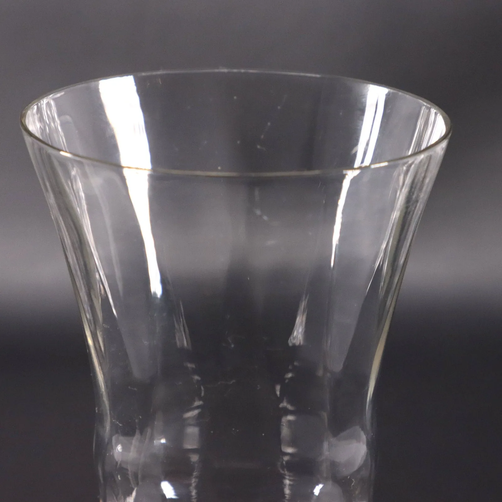 Black Amethyst Based Optic Bowled Iced Tea Glass 5 3/4" Vintage UNK2658