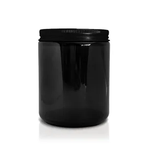 Black Pharmacist Glass Jar with Black Lid 200ml