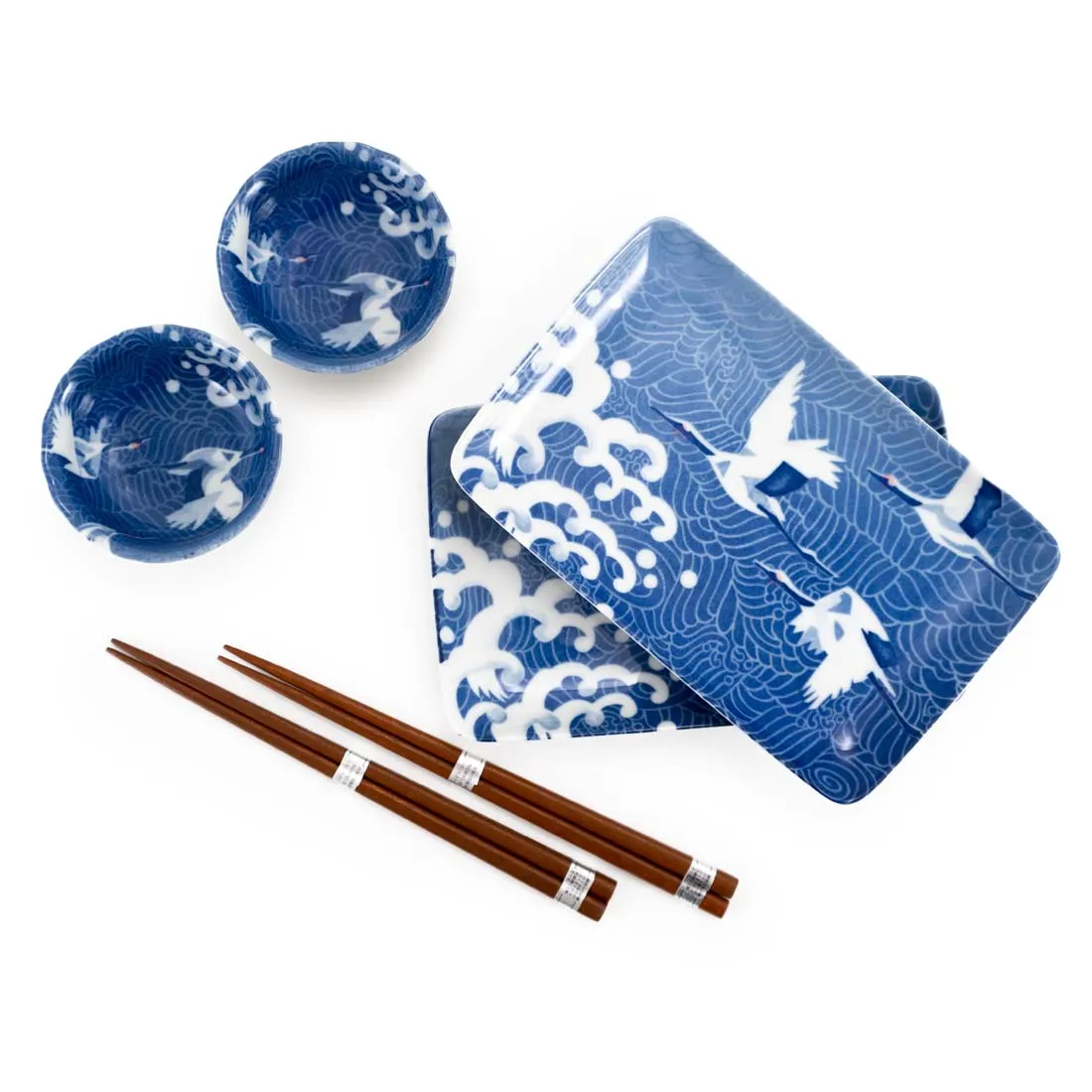 Blue Cranes Sushi for Two Set