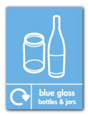 Blue Glass Bottle and Jar Recycling