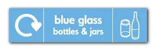 Blue Glass Bottle and Jar Recycling