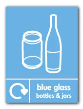 Blue Glass Bottle and Jar Recycling