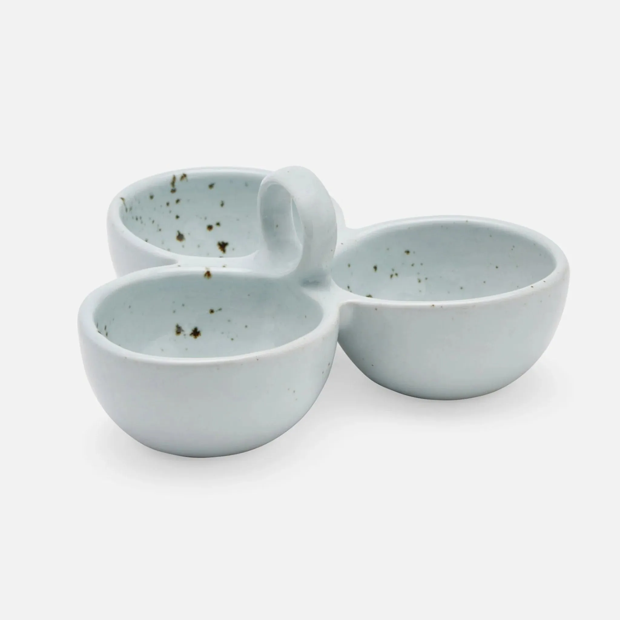 Blue Pheasant Desmond Triple Nut Dish - White Salt Glaze