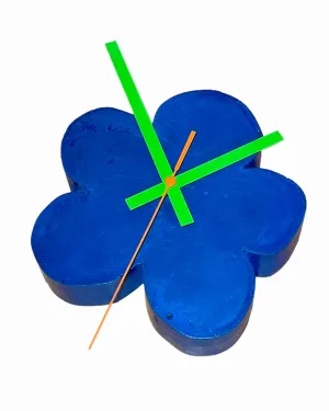 Blue Wallflower Clock