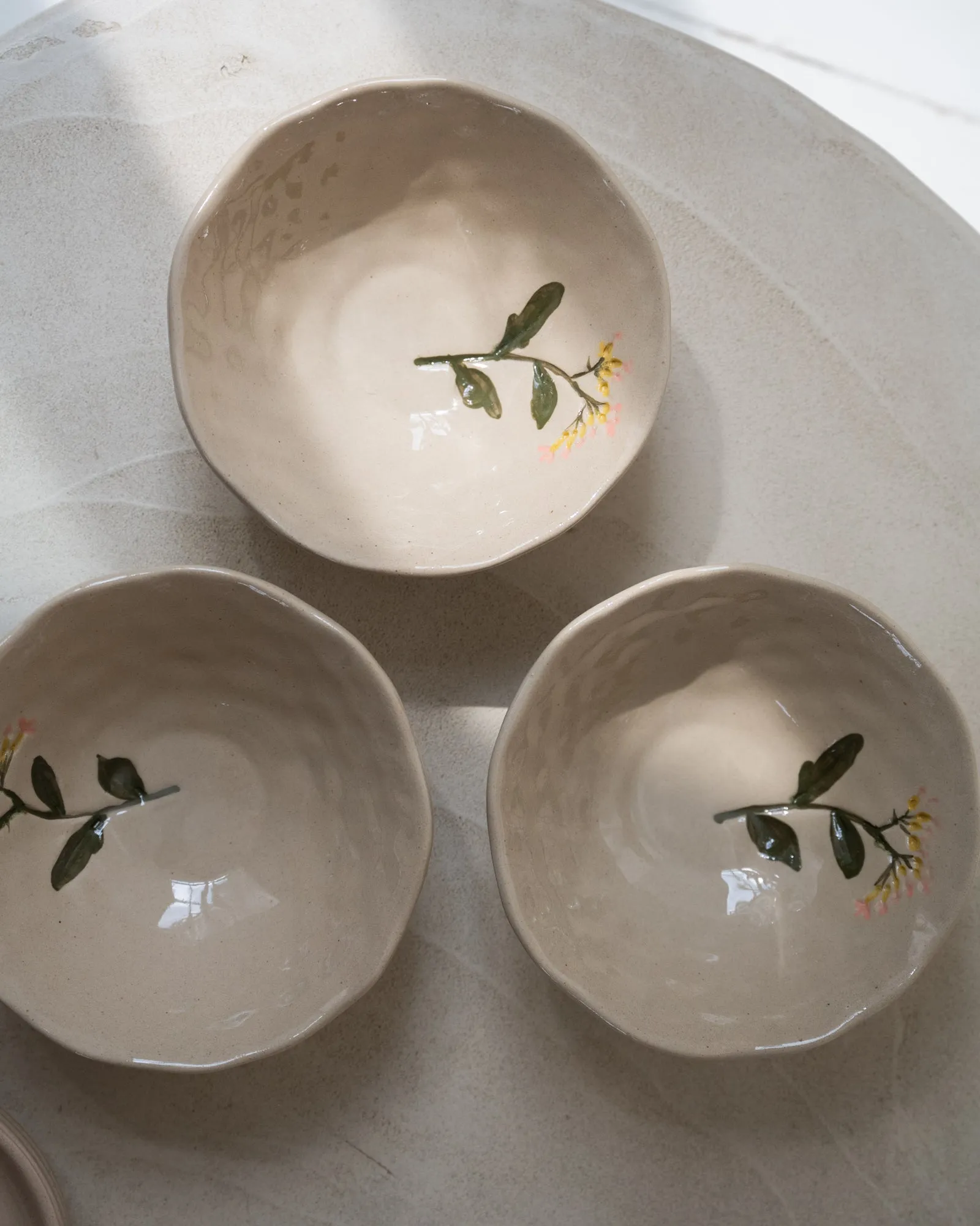 Bowl Flower Pink Stoneware