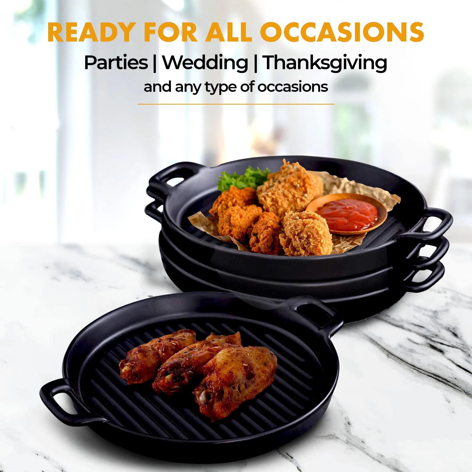 Bruntmor 8 Inch Ceramic Set Of 4 Oven to Table Bakeware Matte Round Baking Dish Grill