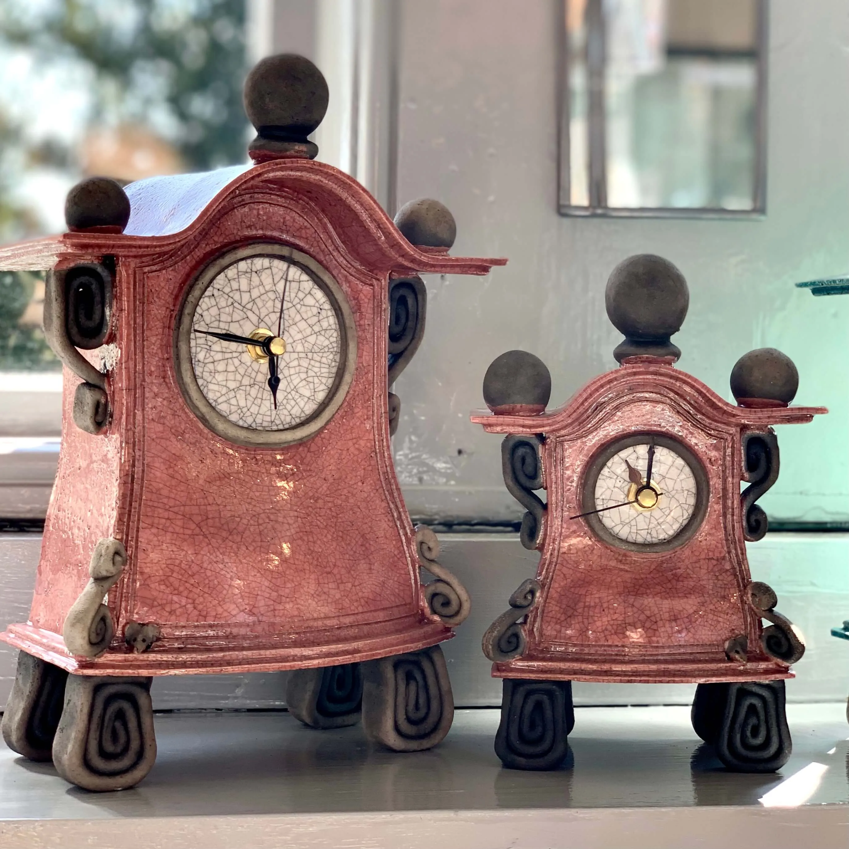 Ceramic Raku Clock - Various colours