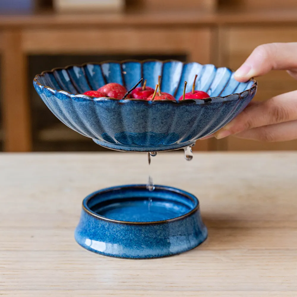 Chrysanthemum-Shaped Ceramic Fruit Bowls