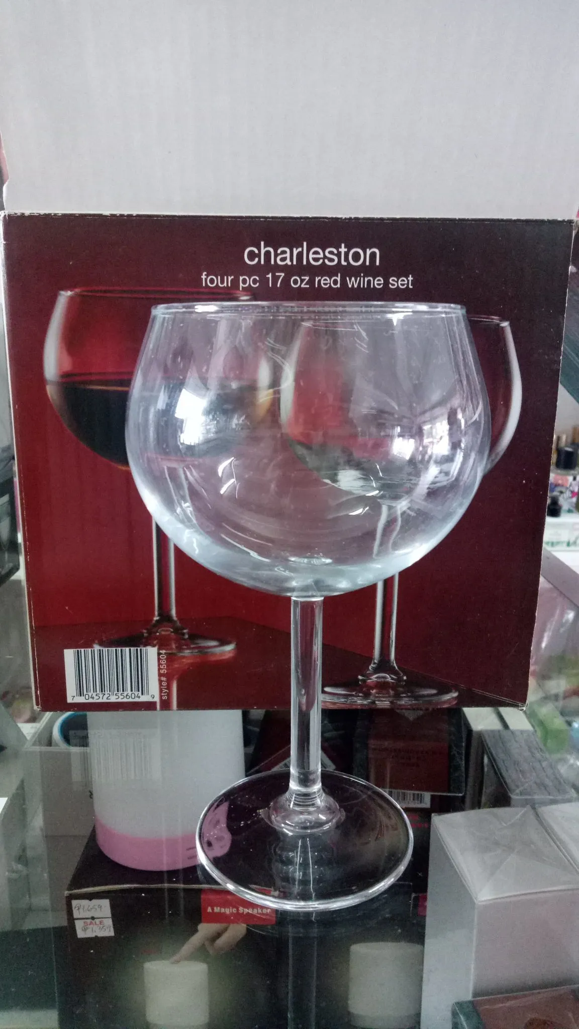 Circleware Charleston 17oz Red Wine Glasses, Set of 4
