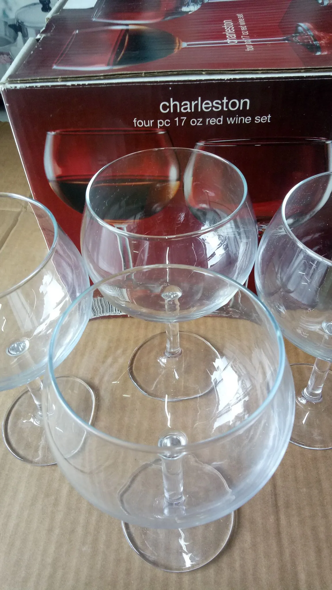 Circleware Charleston 17oz Red Wine Glasses, Set of 4